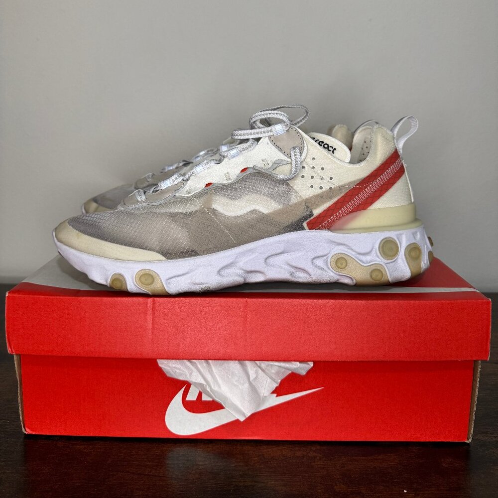 Nike React Element 87 Sail Light Bone Authentic Men's Size 9 With Box